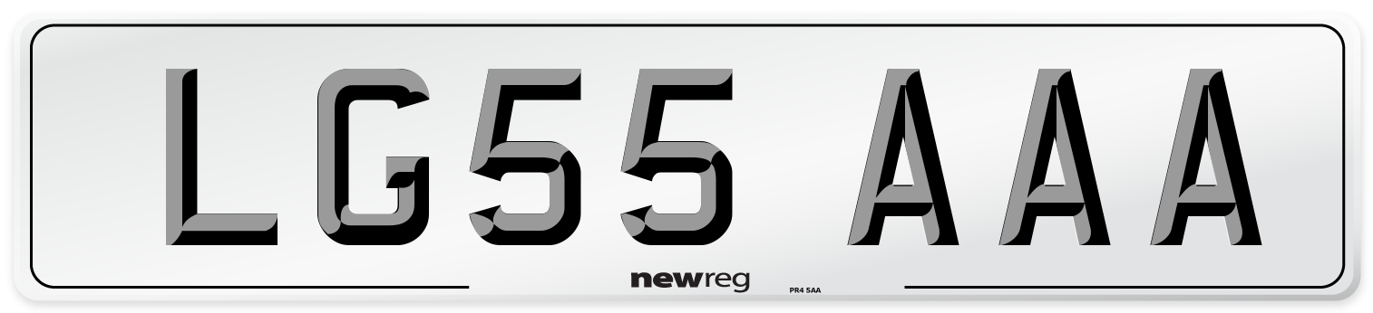 LG55 AAA Number Plate from New Reg